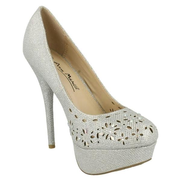Anne Michelle Ladies Anne Michelle Glitter Stiletto Heels