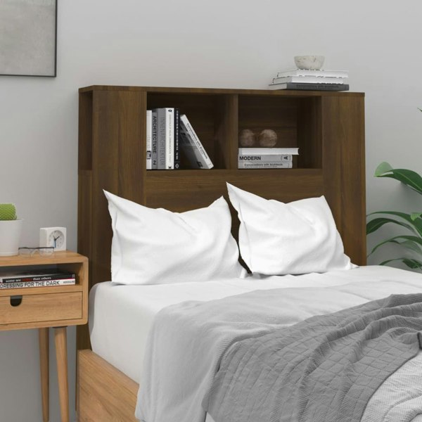 Berkfield Headboard Cabinet Brown Oak 100x18.5x104.5 cm