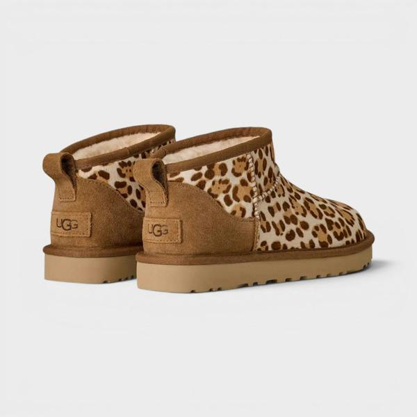 UGG Women's Classic Ultra Mini Plains Boot Felicity Leopard Jasmine