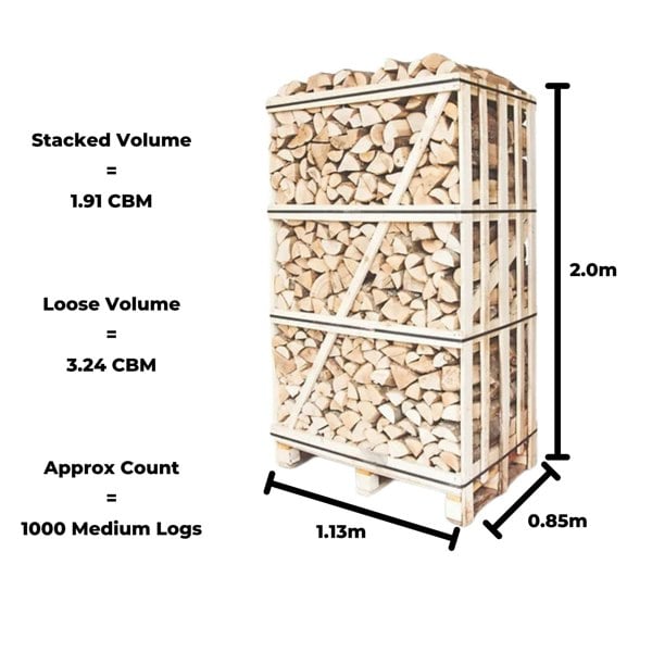 Callow Kiln Dried Firewood - Large Crate | Ready to Burn, FSC Sourced