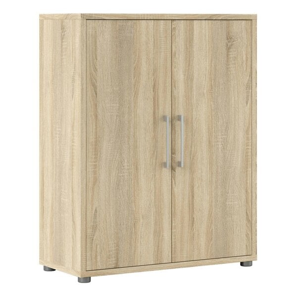 Wyld Haus Prima Natural Oak Wood Effect Bookcase 2 Shelves 2 Doors