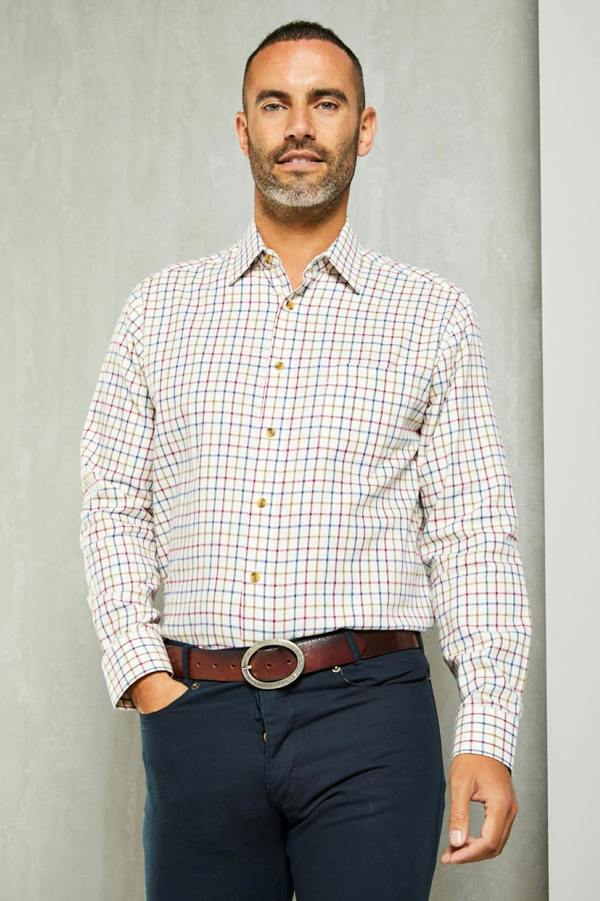 Plum Tattersall Check Long Sleeve Shirt