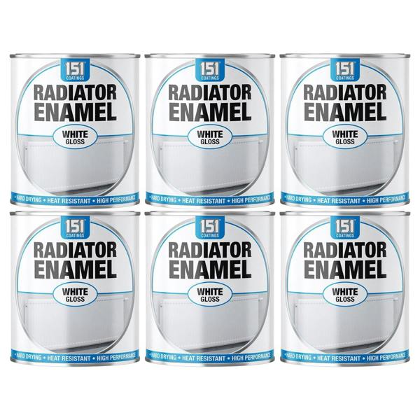 151 6X Radiator Enamel White Gloss Paint 300ml