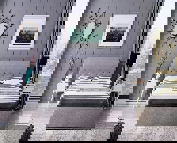 Flintshire Furniture Carmel 5ft Grey End Opening Ottoman Bed