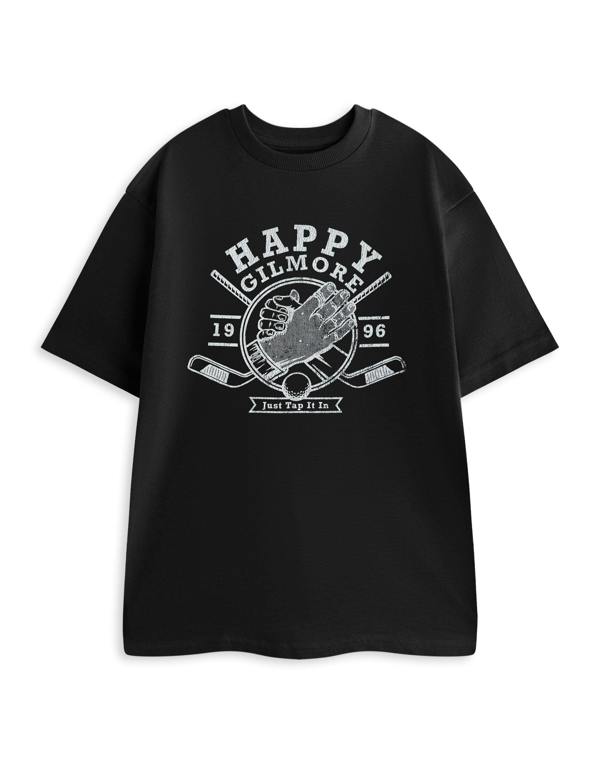 Happy Gilmore Mens Black Just Tap It In Short Sleeved T-Shirt
