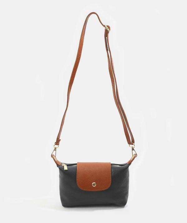 Pia Rossini Ricco - Leather Crossbody Bag - Black