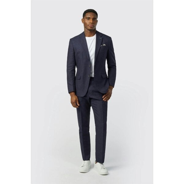 Ted Baker Tailored Fit Navy Linen Cotton Jacket