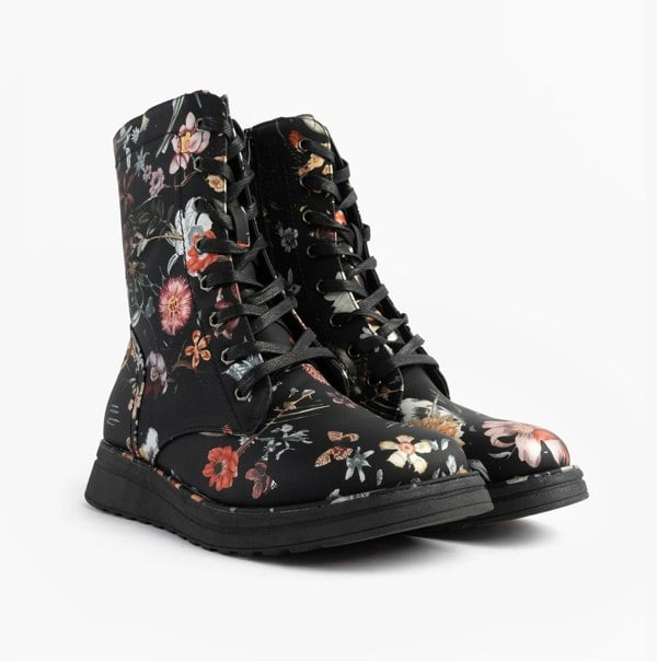 Heavenly Feet Heavenly Feet MARTINA4 PRINT FANTASY Womens Ankle Boots Black