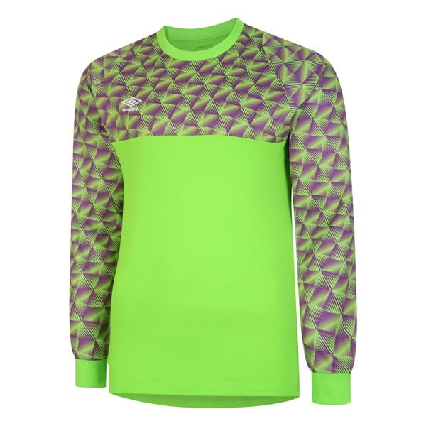 Umbro Mens Flux Long-Sleeved Goalkeeper Jersey - Green Gecko/Purple Cactus