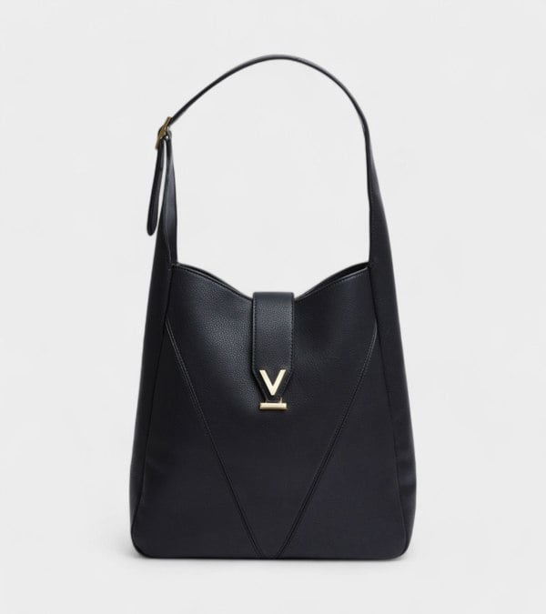 Votch Nancy Vegan Bio-Based Bamboo Leather Elevated Tote Bag in black