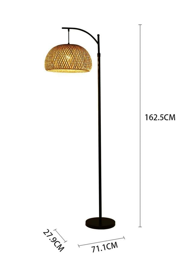 Living and Home Classic Handwoven Rattan Floor Lamp