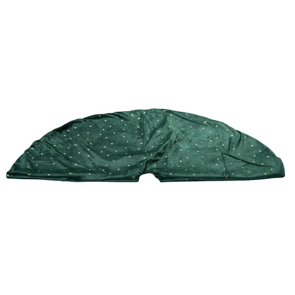 Samuel Alexander 1.2m Soft Dark Green Velour Christmas Tree Skirt with Gold Star Print