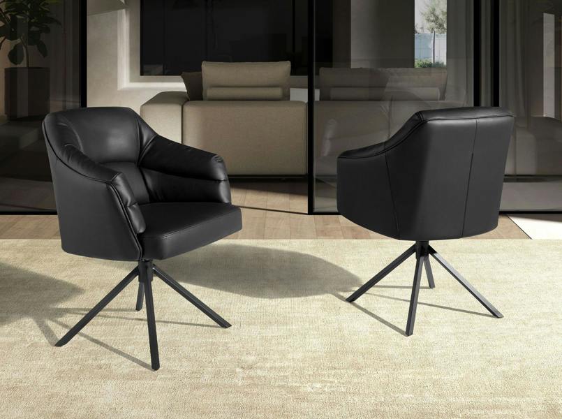 Angel Cerdá Black leatherette swivel chair 4247