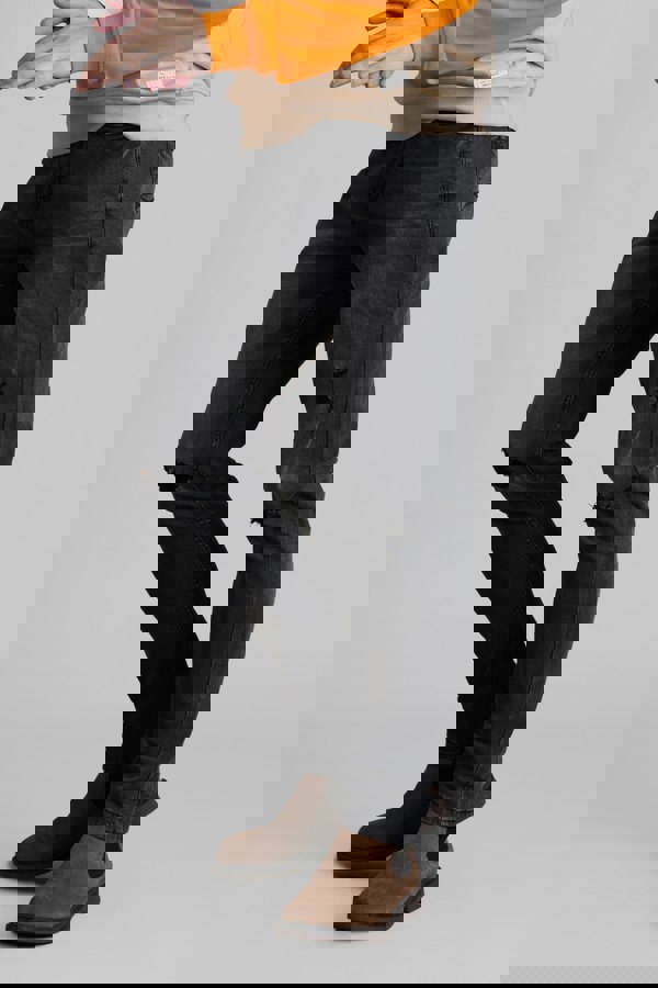 Enorsia Black Washed Skinny Fit Jeans