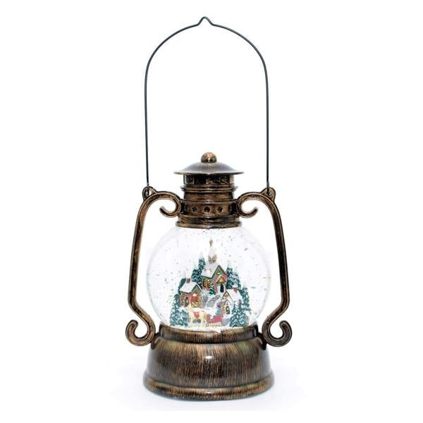 28cm Large Christmas Lantern LED Glitter Musical Nativity Decoration for Home Display image 1