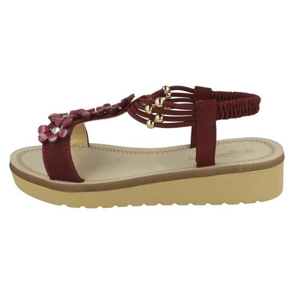 Savannah Ladies Savannah Flower Beaded Sandals