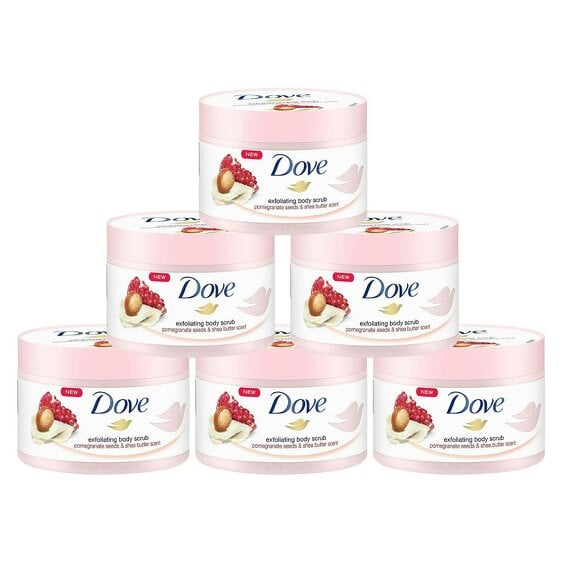 Dove Exfoliating Body Scrub 6x225ml with Pomegranate Seeds & Shea Butter Scent