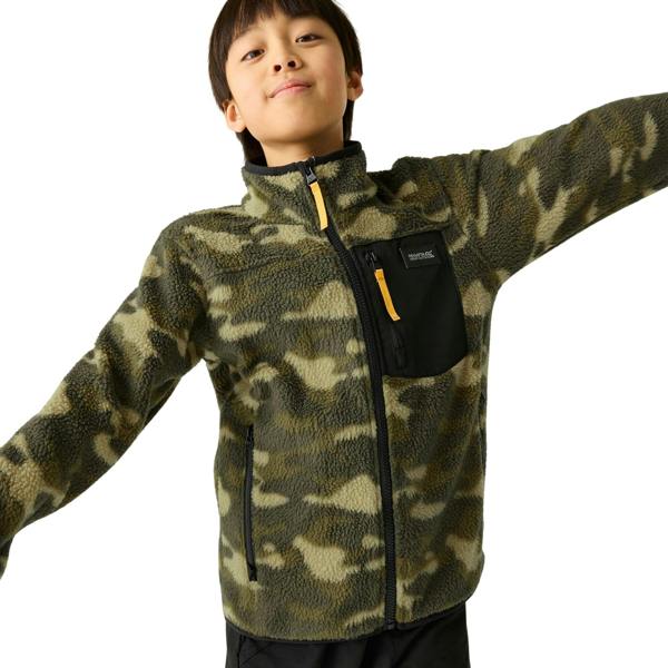 Regatta Childrens/Kids Frankie Camo Full Zip Fleece Jacket - Bark Green - 
