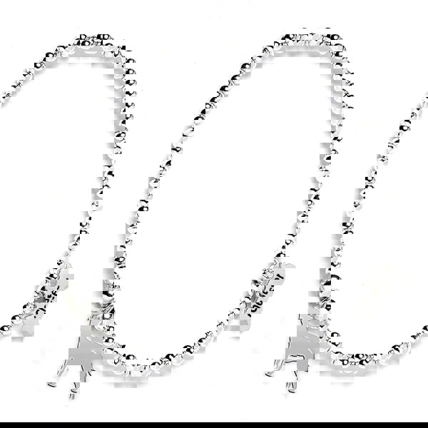 Border Terrier Silhouette Silver Ball Bead Bracelet - Personalised - MYLEE London