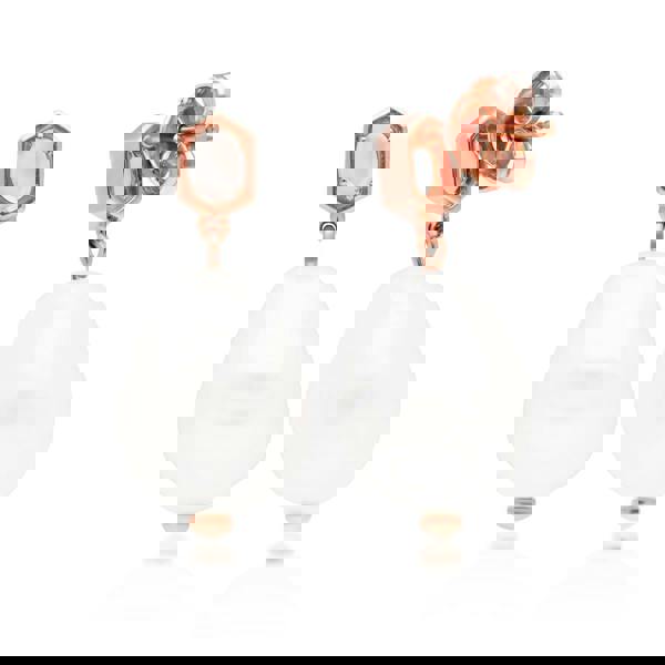 270E031102925 Modern Baroque Pearl & Moonstone Drop Earrings in Rose Gold Plated Silver 4