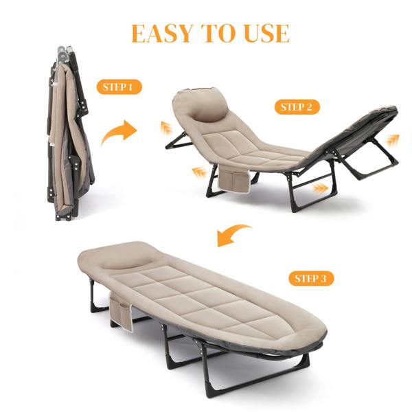 Leaper Foldable Camping Bed with Adjustable Head Rest