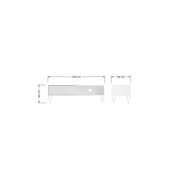 Timber Art Design TV Cabinet Sliding Door White Living Room Furniture