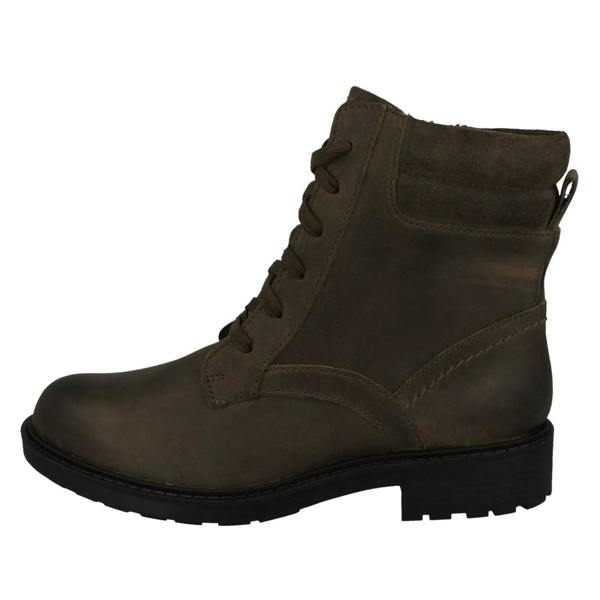 Clarks Ladies Clarks Lace Up Detailed Ankle Boots Orinoco2 Spice