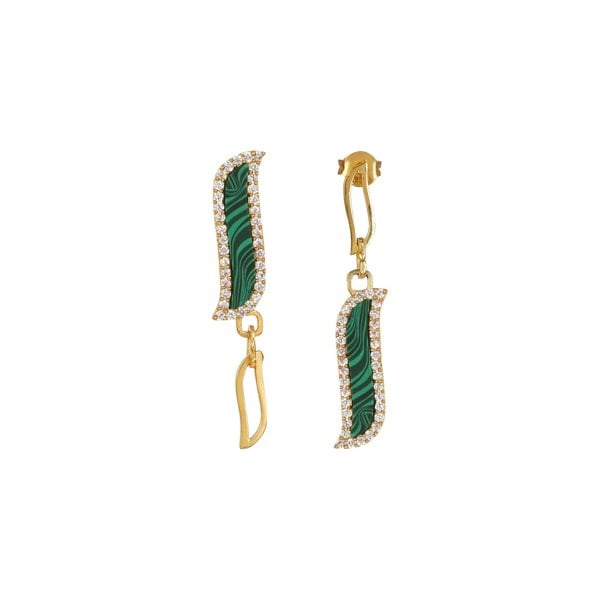 Wave Symphony Earrings Malachite - Lila Rasa