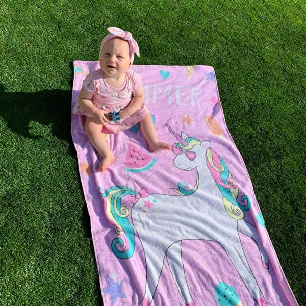 Catherine Lansfield Summer Unicorn Multi Beach Towel