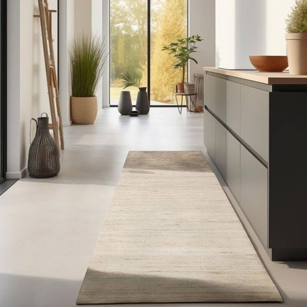 Handloom Jute Rug Dhaka Natural Beige