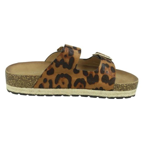 Spot On Ladies Spot On Leopard Print Mules F10955