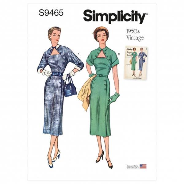 Simplicity Sewing Pattern 9465, Dresses, Vintage Style for Women, H5 (6-8-10-12-14) - Intermediate