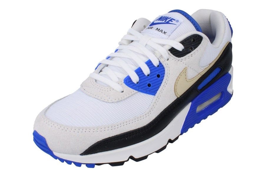 Nike Air Max 90 PRM Mens Trainers Hf3449  100 - White Khaki Racer Blue Black 100 - Photo 0