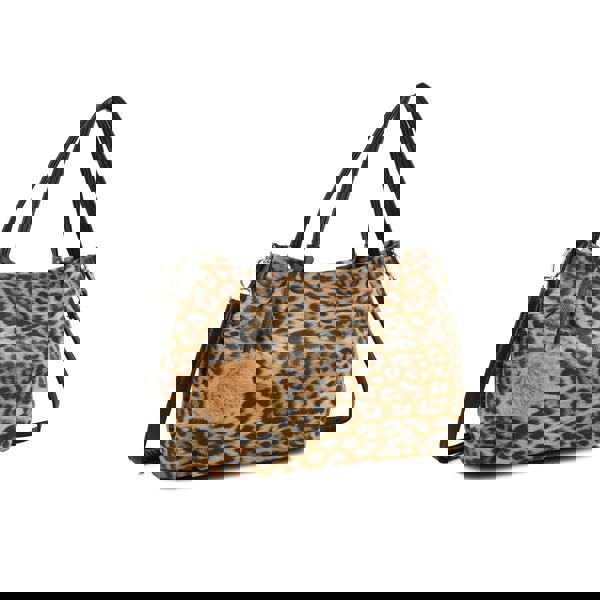 Kitise Spacious Slouchy Leopard Print Tote Shoulder Handbag