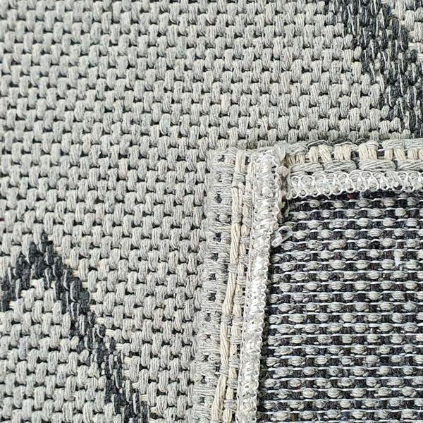 Runner Rug Geometric 100% Cotton Washable Woven Carpet Natural Diamond Patterned Mat - 75x300cm