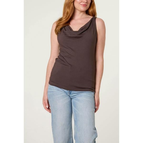 Blue Vanilla Sleeveless Cowl Neck Viscose Jersey Top