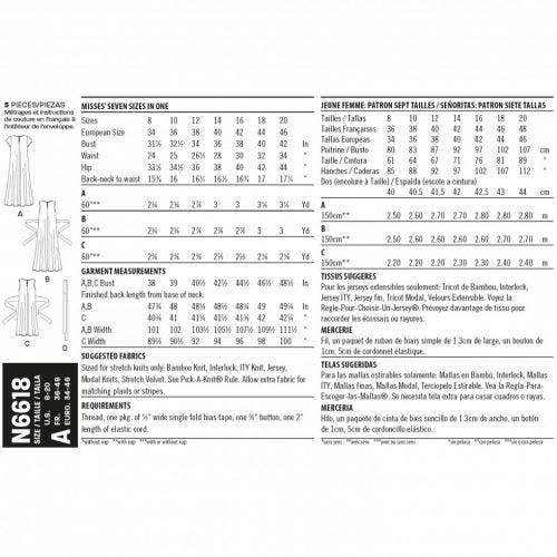 New Look Sewing Pattern 6618, Dresses for Women, A (8-10-12-14-16-18-20) - Easy