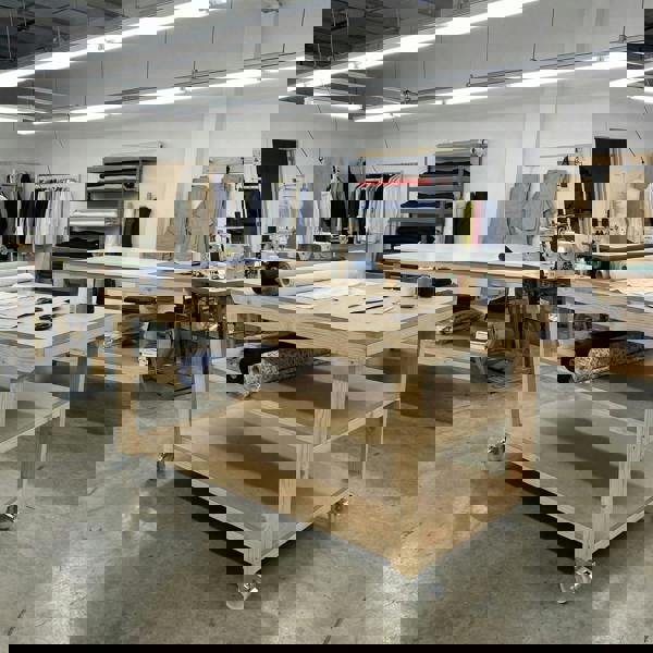 Arbor Garden Solutions Wooden Workbench MDF Top Depth-3ft With Wheels and Double Shelf