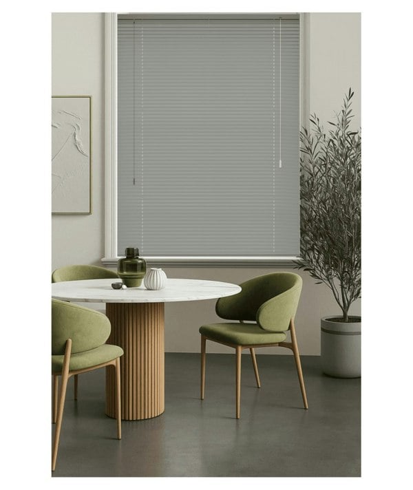 NewEdgeBlinds Grey PVC Venetian Blind 152cm Drop (25mm Slats)