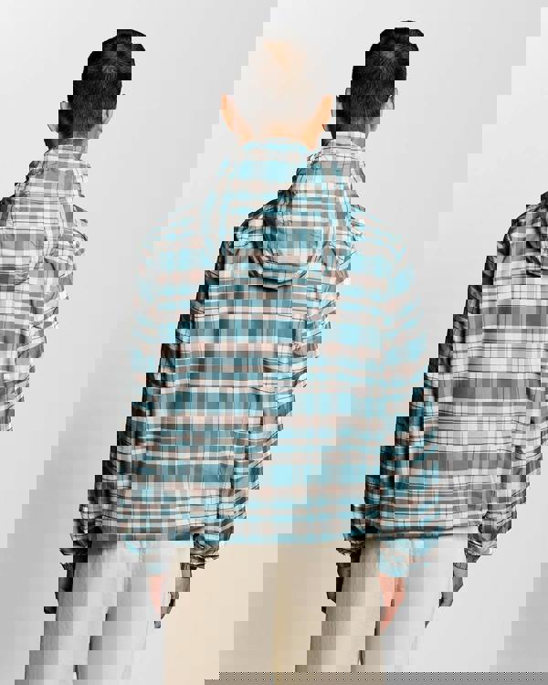 Lyle & Scott Tartan Hooded Mens Zip Through Jacket - W130 Everglade