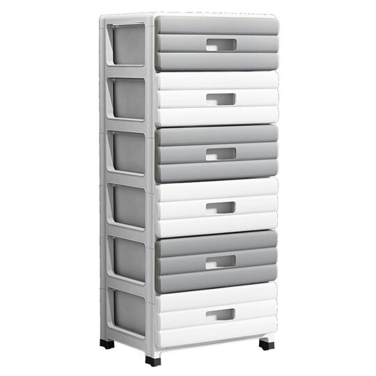 Havendro 5/6 Drawer Plastic Storage Organizer, for Clothes Books Bedroom, Easy Assemble - plastic - 6 layers of gray