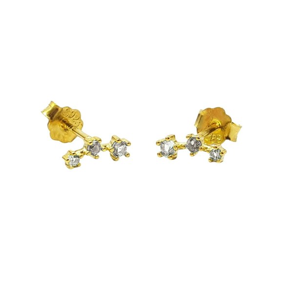 Tiny Diamond April Birthstone Climber Stud Earrings