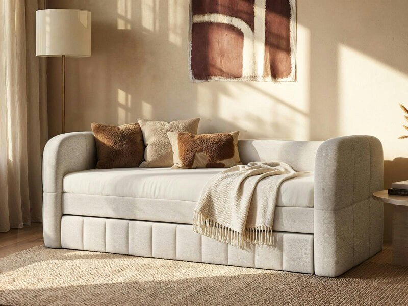 Flair Livia Day Bed with Trundle Cream