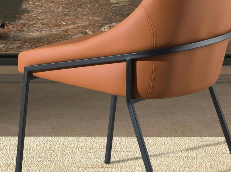 Angel Cerdá Orange Leatherette Chair 4161
