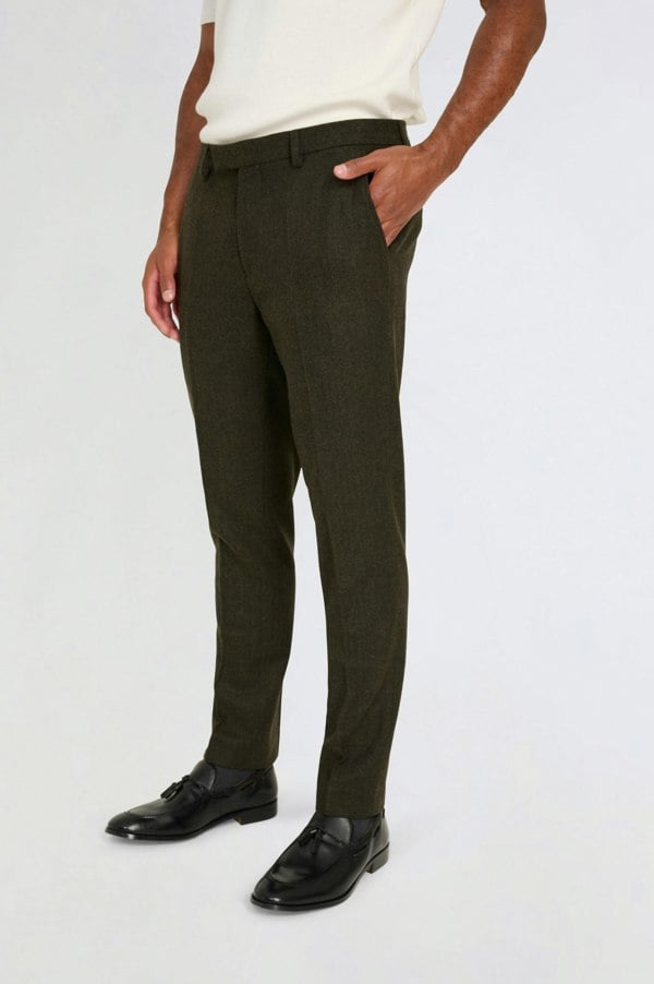 Harry Brown London Henry Tweed Trousers - Olive