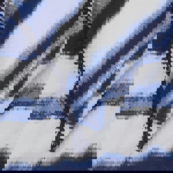 Smart Living Reversible Polycotton Tiedye Tassel Trim Duvet Cover and Pillowcase Set - Blue