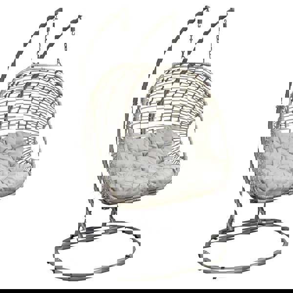 Premium Double Hanging Garden Egg Chair - Wicker Rattan - Outdoor Swing Cocoon - LoopsDirect