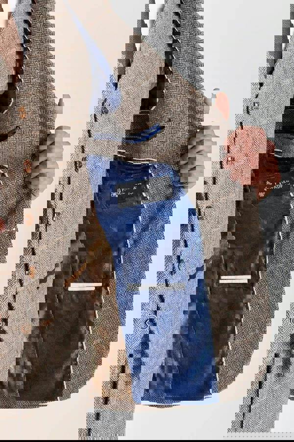 Paul Andrew Harris - Men's Brown Tweed Herringbone Check Blazer