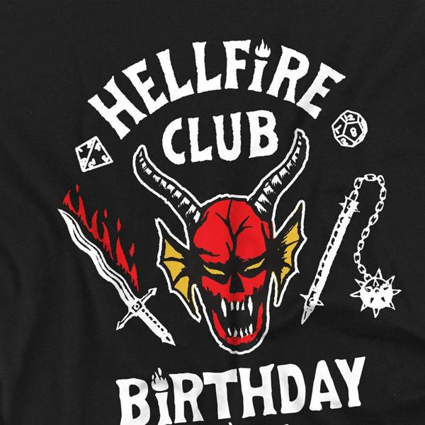 Stranger Things Childrens/Kids Hellfire Birthday Girl T-Shirt - Black - 