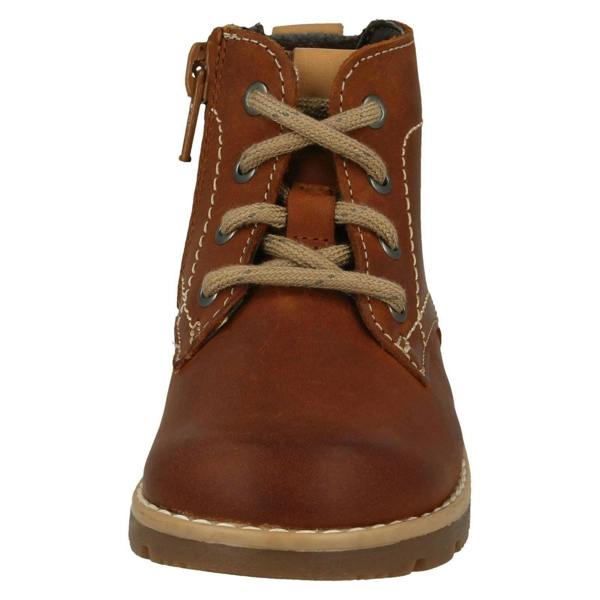 Clarks Infant Boys Clarks Lace Up Detailed Ankle Boots Comet Rock Inf